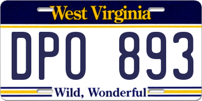WV license plate DPO893