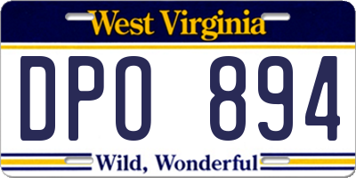 WV license plate DPO894
