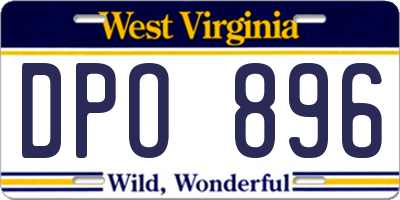 WV license plate DPO896