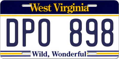 WV license plate DPO898