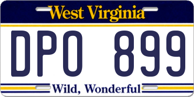 WV license plate DPO899