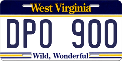 WV license plate DPO900