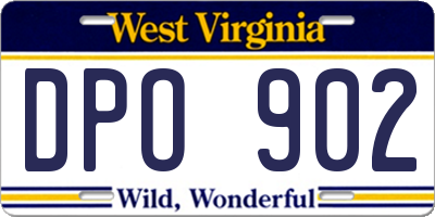 WV license plate DPO902