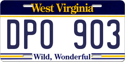 WV license plate DPO903