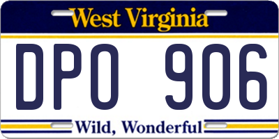 WV license plate DPO906