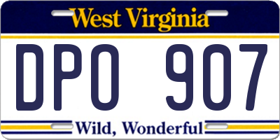WV license plate DPO907