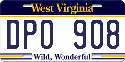 WV license plate DPO908