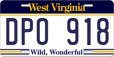WV license plate DPO918