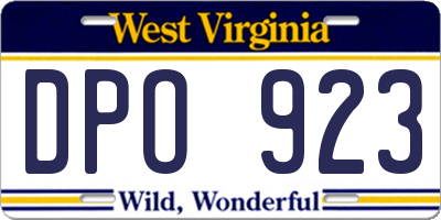 WV license plate DPO923
