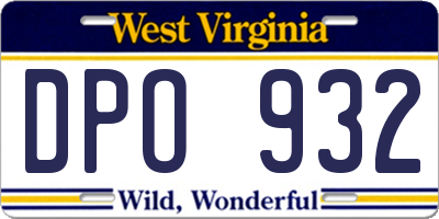 WV license plate DPO932