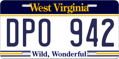 WV license plate DPO942