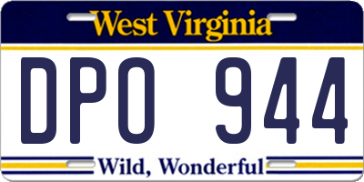 WV license plate DPO944