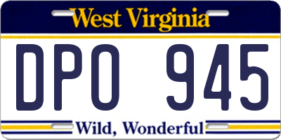 WV license plate DPO945