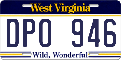 WV license plate DPO946
