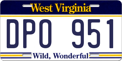 WV license plate DPO951