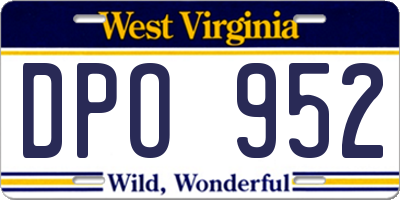 WV license plate DPO952