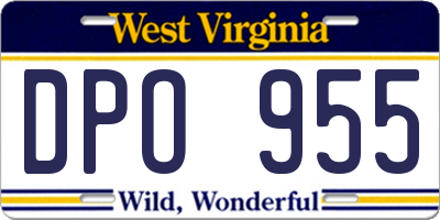 WV license plate DPO955
