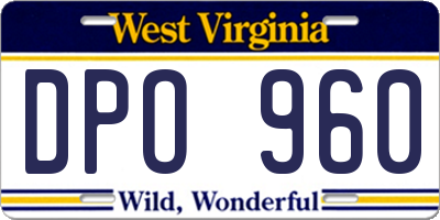 WV license plate DPO960