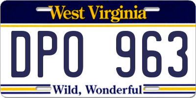 WV license plate DPO963