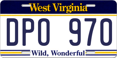 WV license plate DPO970