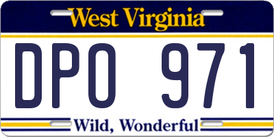 WV license plate DPO971