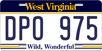 WV license plate DPO975