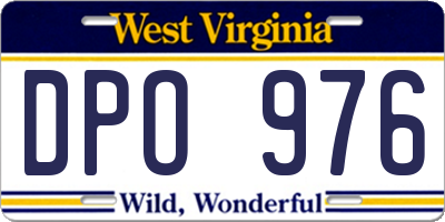 WV license plate DPO976