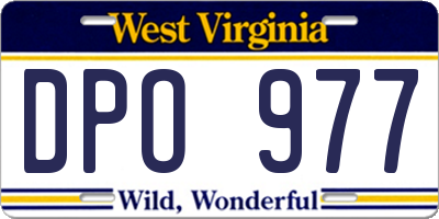 WV license plate DPO977