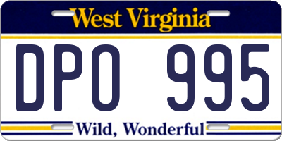WV license plate DPO995