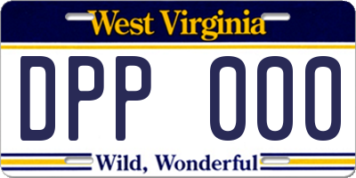 WV license plate DPP000