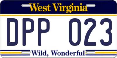 WV license plate DPP023