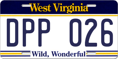 WV license plate DPP026