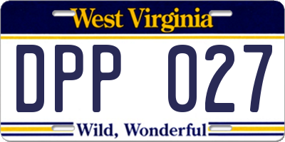 WV license plate DPP027