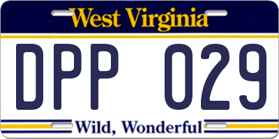 WV license plate DPP029