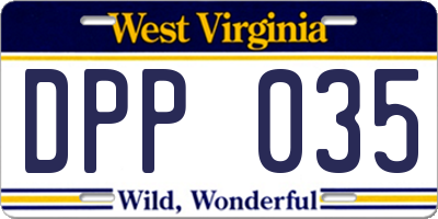 WV license plate DPP035