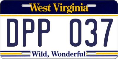 WV license plate DPP037
