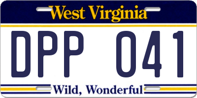 WV license plate DPP041