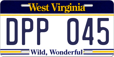 WV license plate DPP045