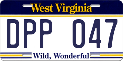 WV license plate DPP047