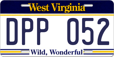 WV license plate DPP052