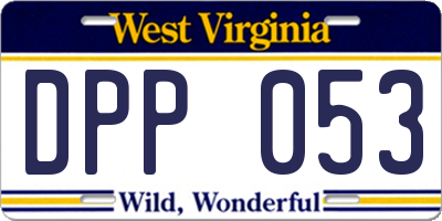 WV license plate DPP053
