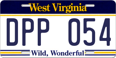 WV license plate DPP054