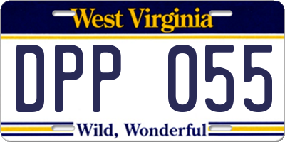 WV license plate DPP055