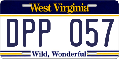 WV license plate DPP057