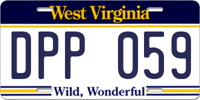 WV license plate DPP059
