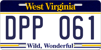 WV license plate DPP061
