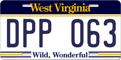 WV license plate DPP063