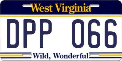 WV license plate DPP066