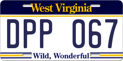WV license plate DPP067