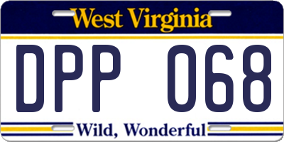WV license plate DPP068